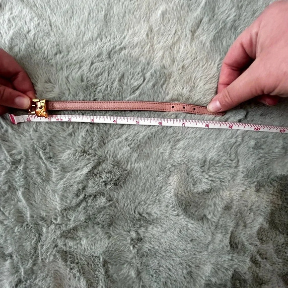 Miu Miu "Madras" Leather Cuff Pink Leather with Jewel - Picture 6 of 7